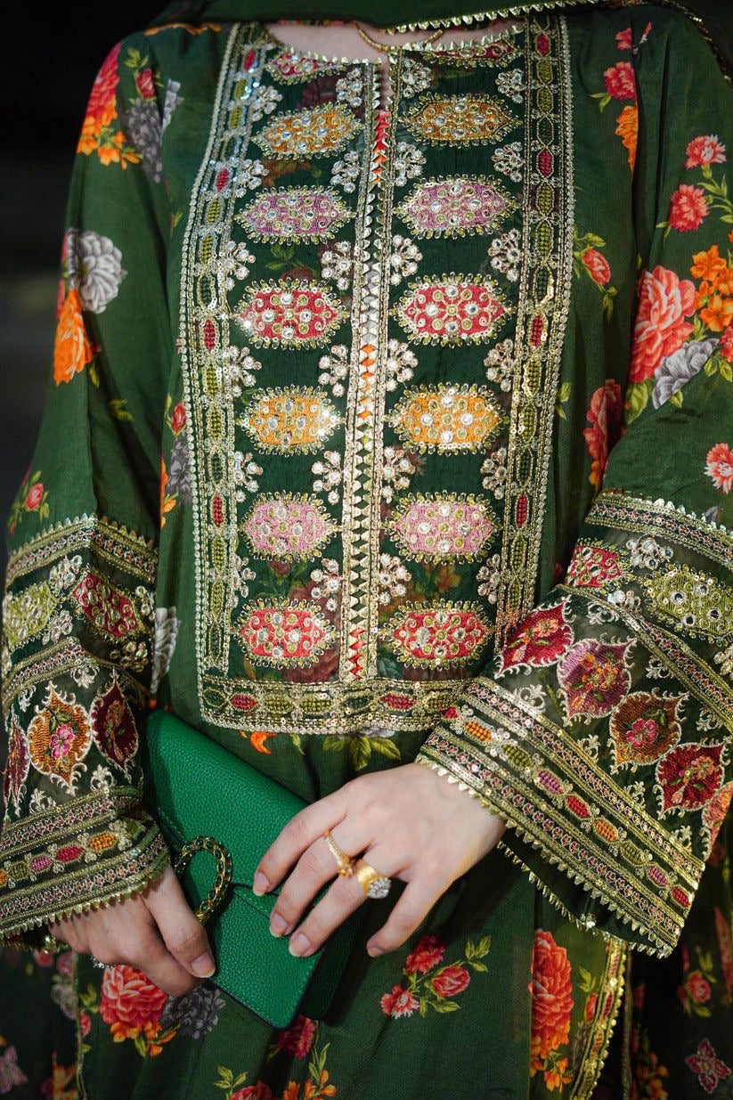 Aneela's Silk Embroidered 3-Piece Unstiched