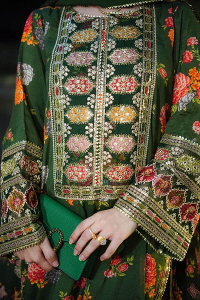 Aneela's Silk Embroidered 3-Piece Unstiched