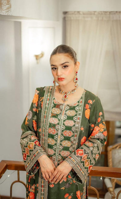 Aneela's Silk Embroidered 3-Piece Unstiched