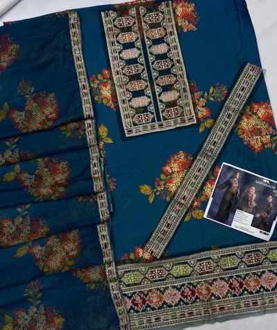 Aneela's Silk Embroidered 3-Piece Unstiched