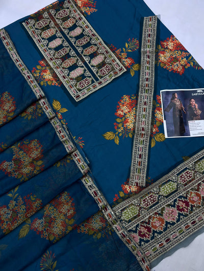 Aneela's Silk Embroidered 3-Piece Unstiched