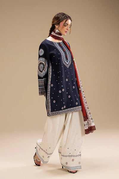 JAZMINE - 3PC Dhanak premium EMBROIDERED SUIT WITH whool shawl BY Laiba khan