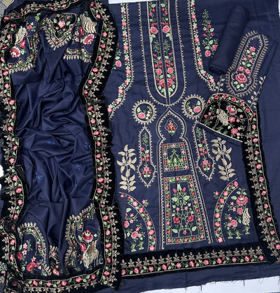 MARIA-B Luxury Embroidered 3PC (DHANAK FABRIC)