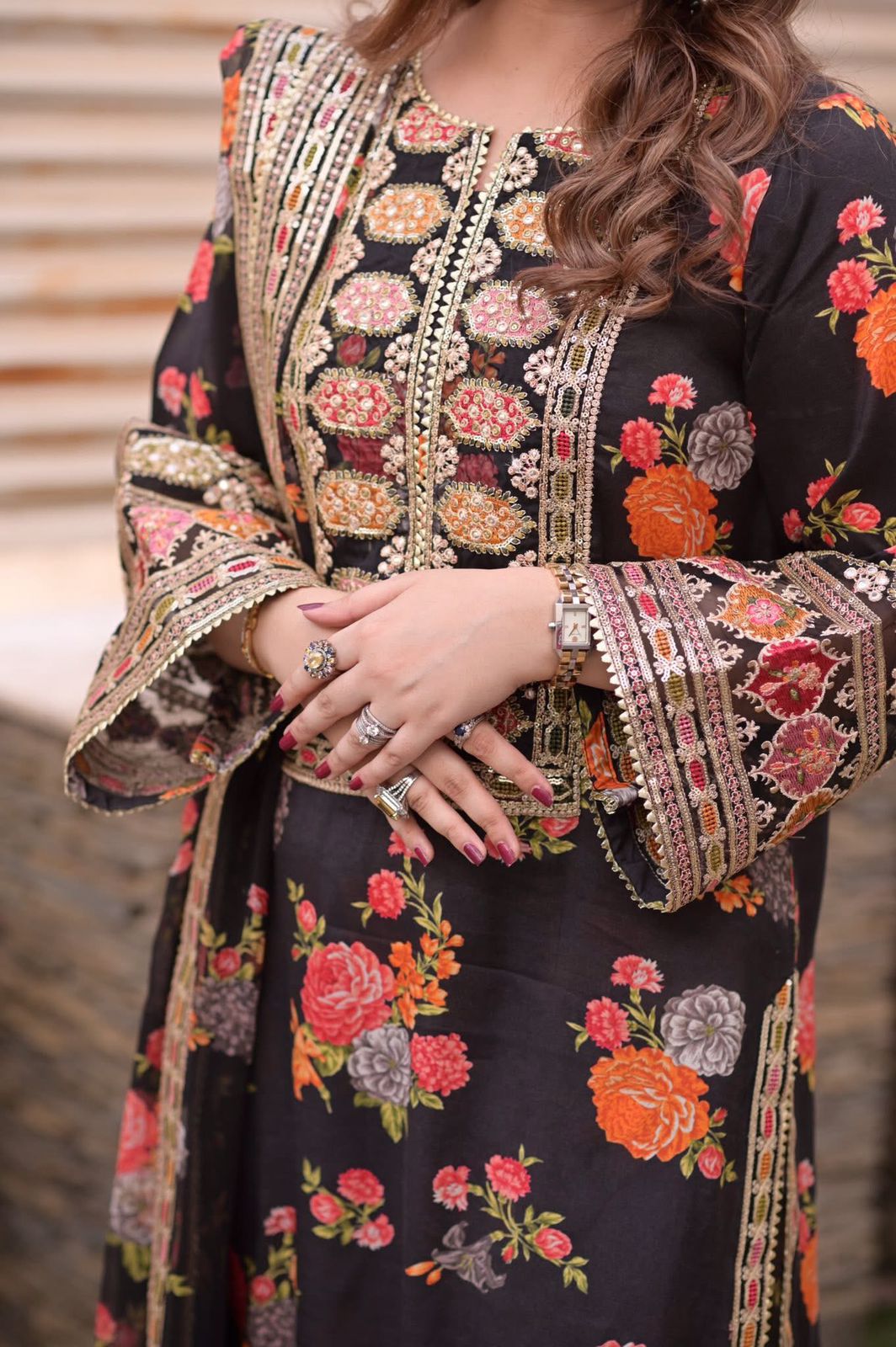 Aneela's Silk Embroidered 3-Piece Unstiched