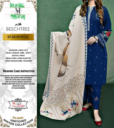 Beechtree - Linen 3pc DIGITAL with PRINT LINEN BANADORA SHAWL