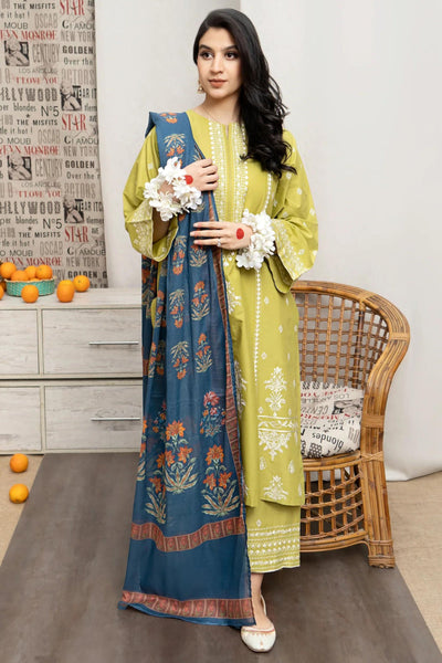 URGE - 3PC Dhanak LUXURY EMBROIDERED with printed shawl