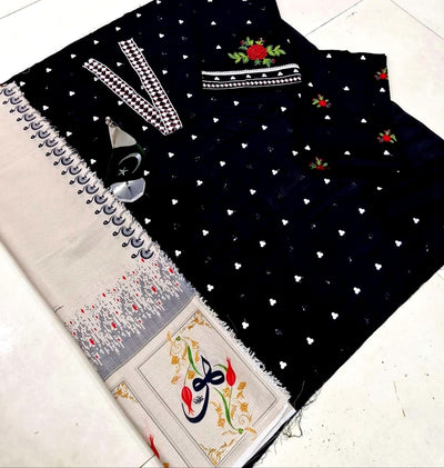 Beechtree-PREMIUM Linen 3PC with DIGITAL PRINT LINEN BANADORA SHAWL