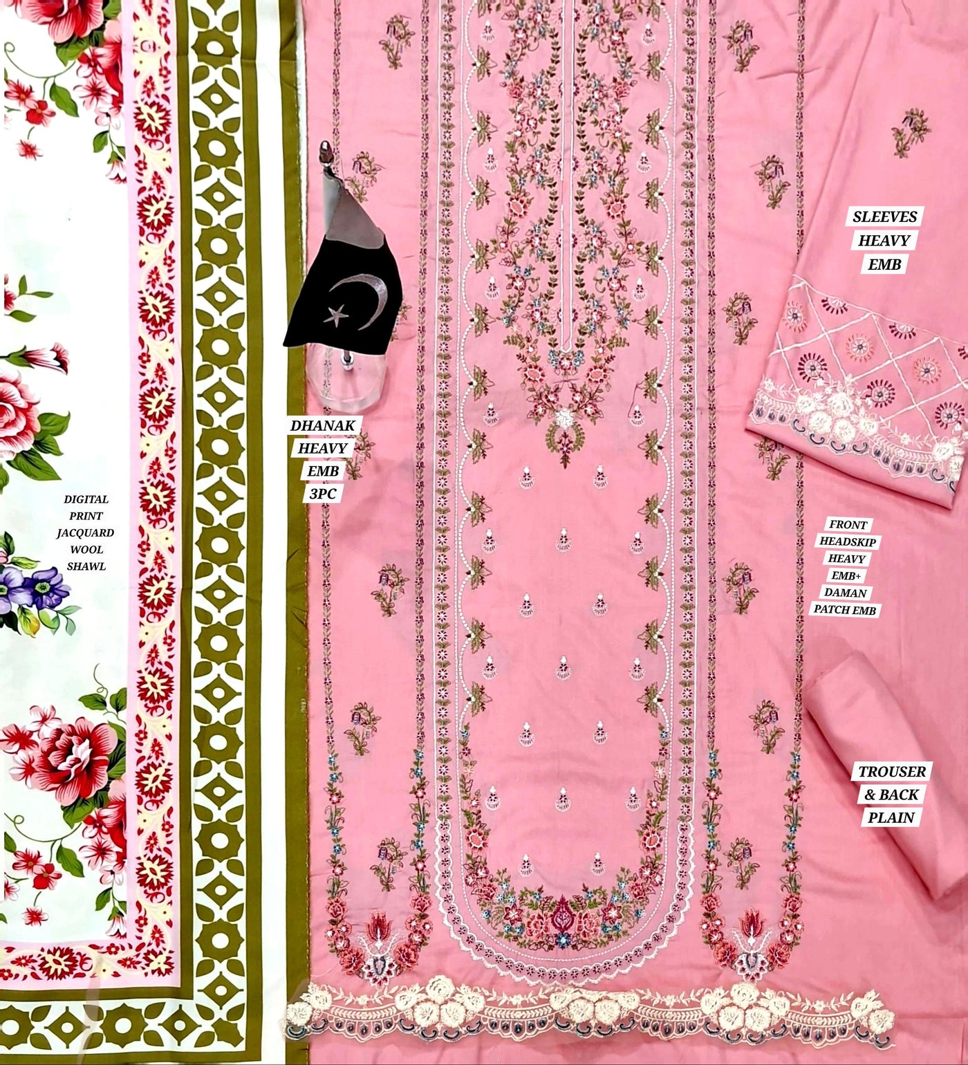 ZARA SHAHJAHAN-Danak 3PC  EMB