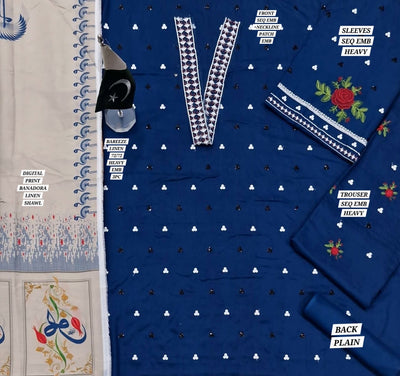 Beechtree - Linen 3pc DIGITAL with PRINT LINEN BANADORA SHAWL